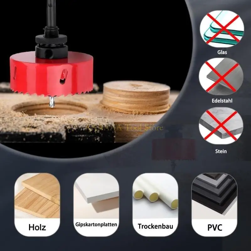 A2BE Bi-Metal Hole 220mm 250mm Bit Bit HSS Steel M42 HLE WOTH CẮT CARPENTRY Tool