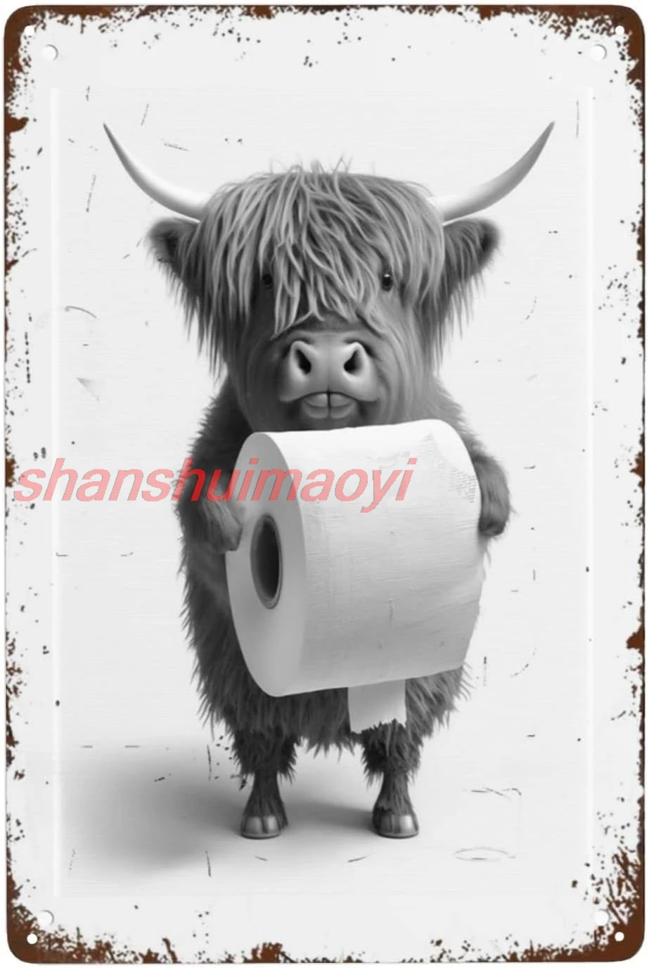 Cow Bathroom Sign Toilet Paper Your Butt Napkins My Lady Sign Funny Cow Decor Vintage Metal Sign Retro Cow Wall Art Dec sha sign