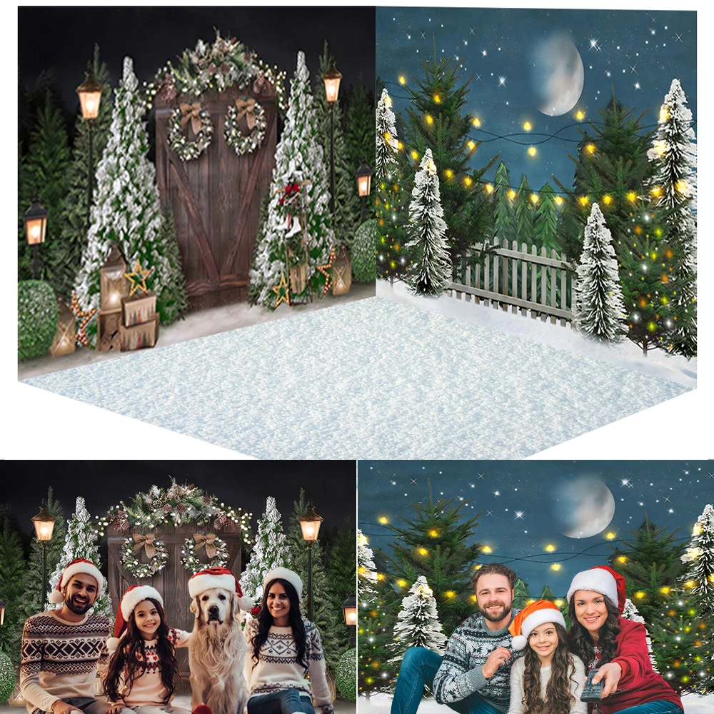 

Christmas Backdrop for Photography Xmas Tree Window Fireplace Interior Room Set Baby Family Portrait Background Photo Studio