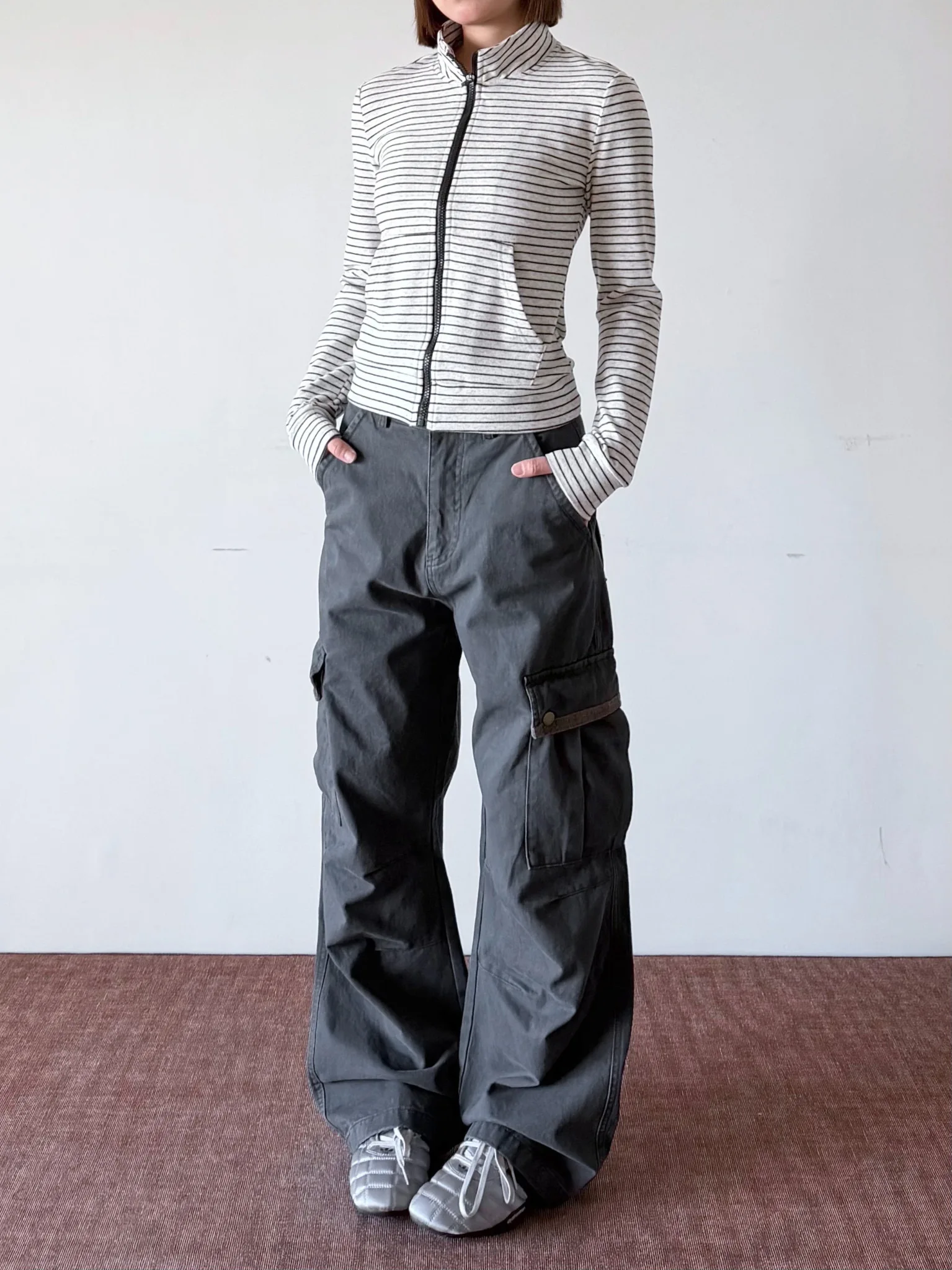 

Американские ретро-брюки цвета хаки с множеством карманов, прямые и широкие брюки-карго в стиле парашютиста для мужчин и женщин