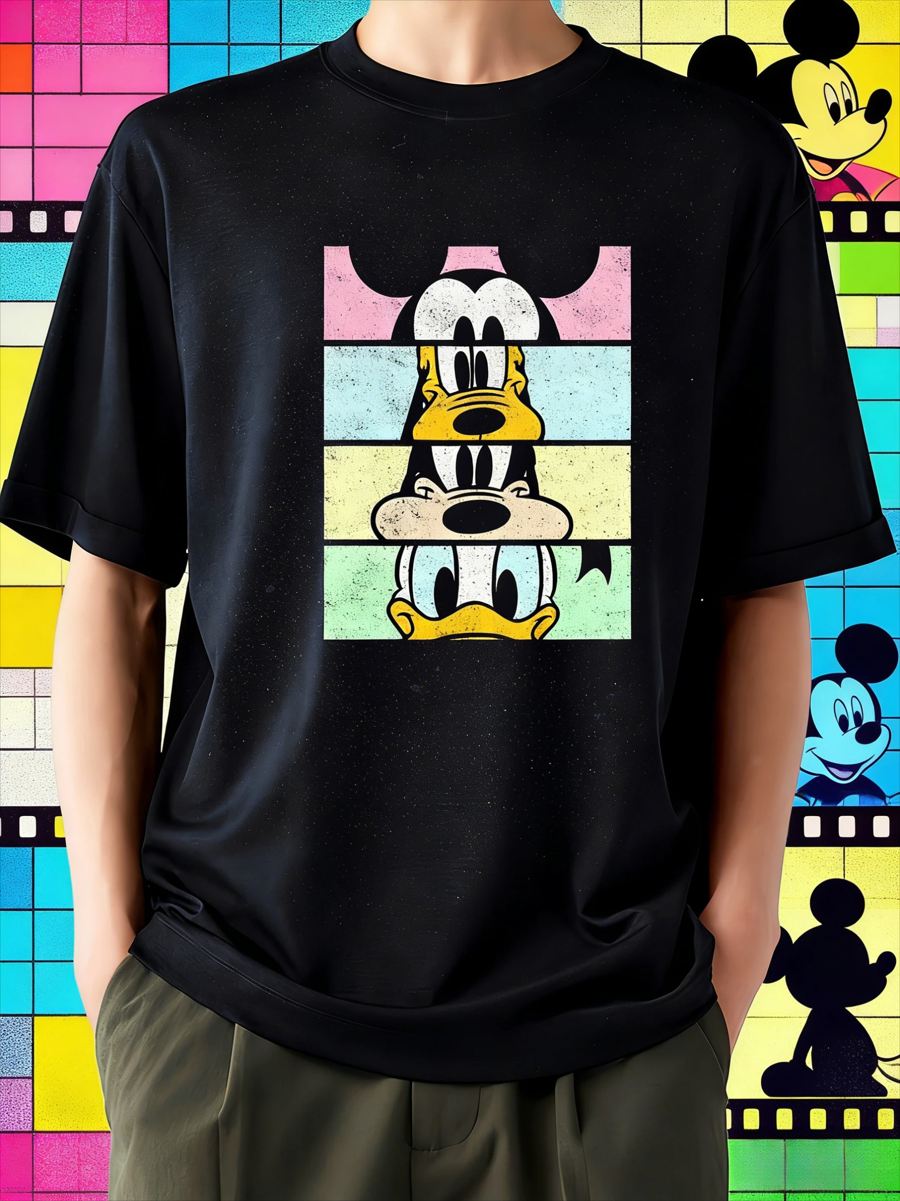 

2026 Summer Disney Cartoon Printed Pure Cotton T-shirt, Fashionable, Loose and Comfortable Short-sleeved, Unisplast