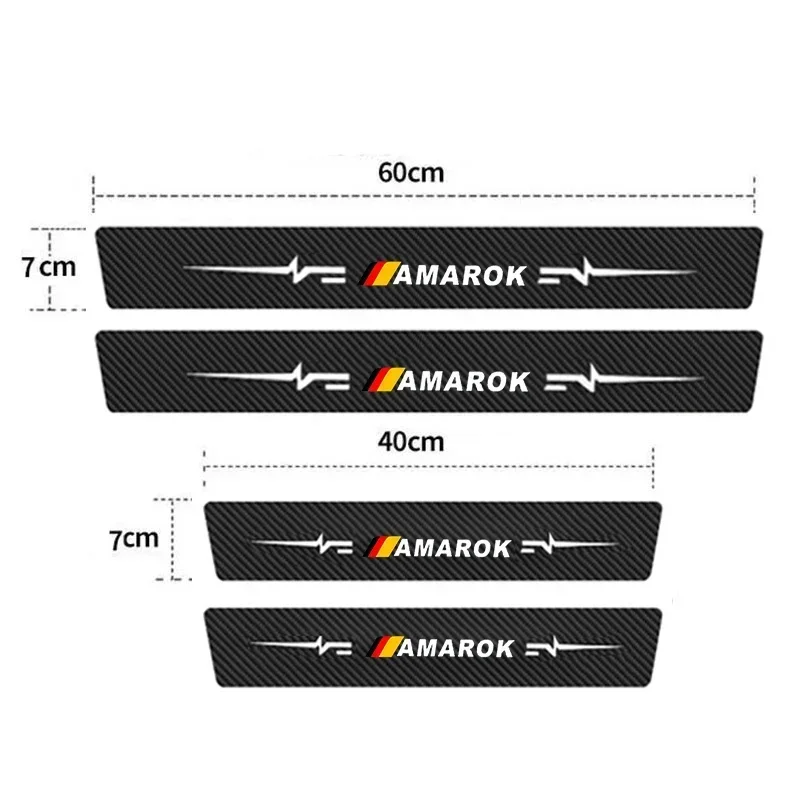 Car Decals Door Sill Trim Sticker for Volkswagen VW Amarok Badge Scuff Scratch Threshold Protective Film Trunk Bumper Strips