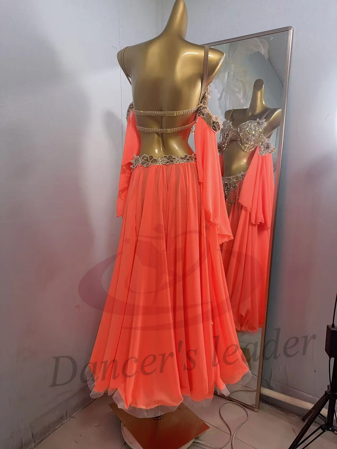 Latin Dance Adult Children'S Dress Rhinestone High-End Custom Split Style Belly Dance Tango Female Adult Professional Clothing