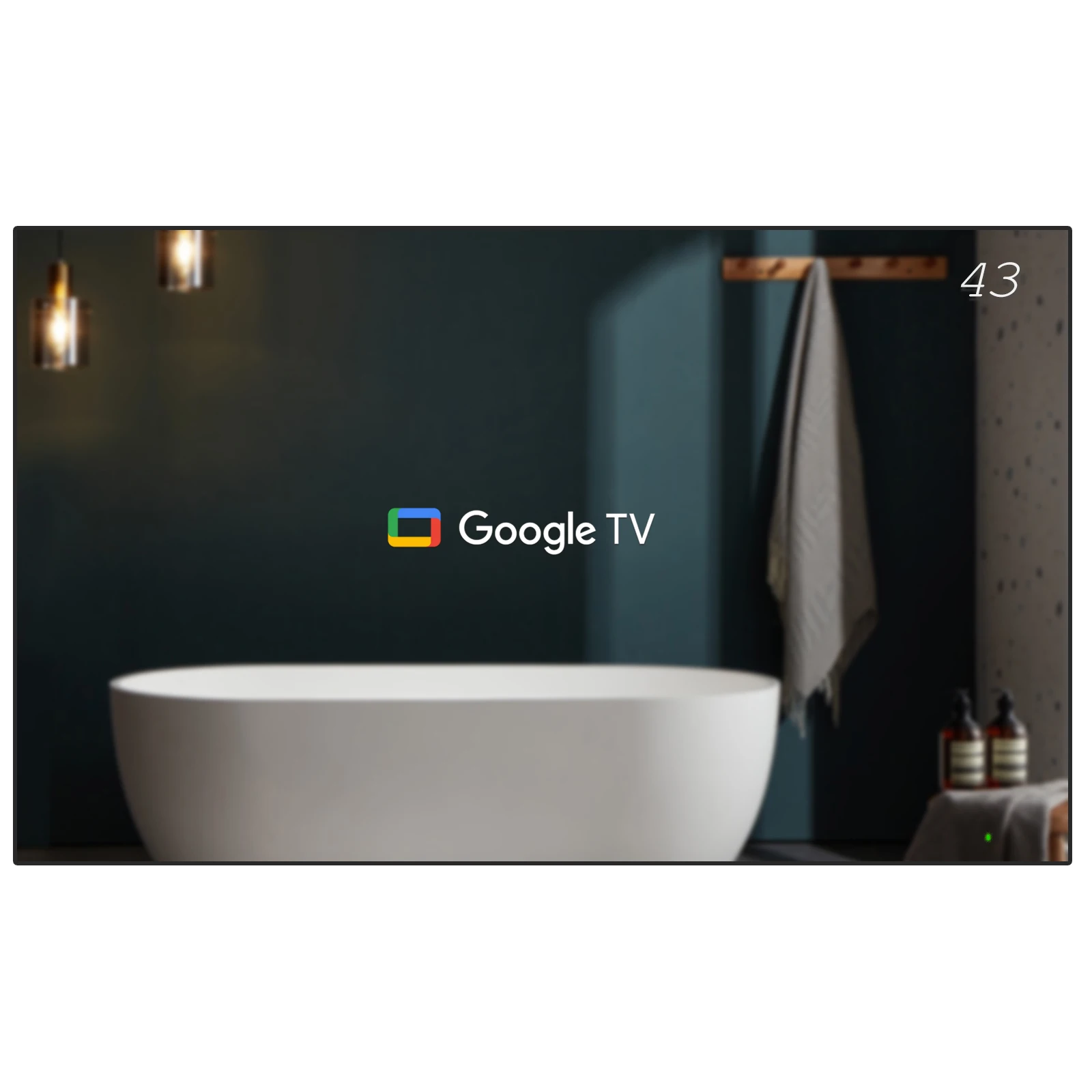 Soulaca-大型のスマートミラーテレビ,4K画面,ipx6防水,バスルーム,スパ,Googleシステム,wifi,Bluetooth, 43インチ