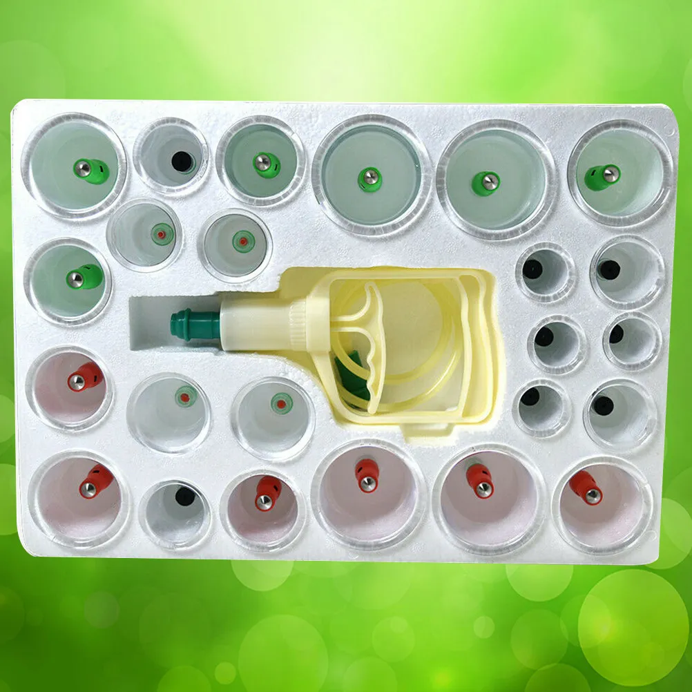 

Набор из 24 вакуумных банок для традиционной китайской терапии: без побочных эффектов, безболезненный массажер для улучшения кровообращения