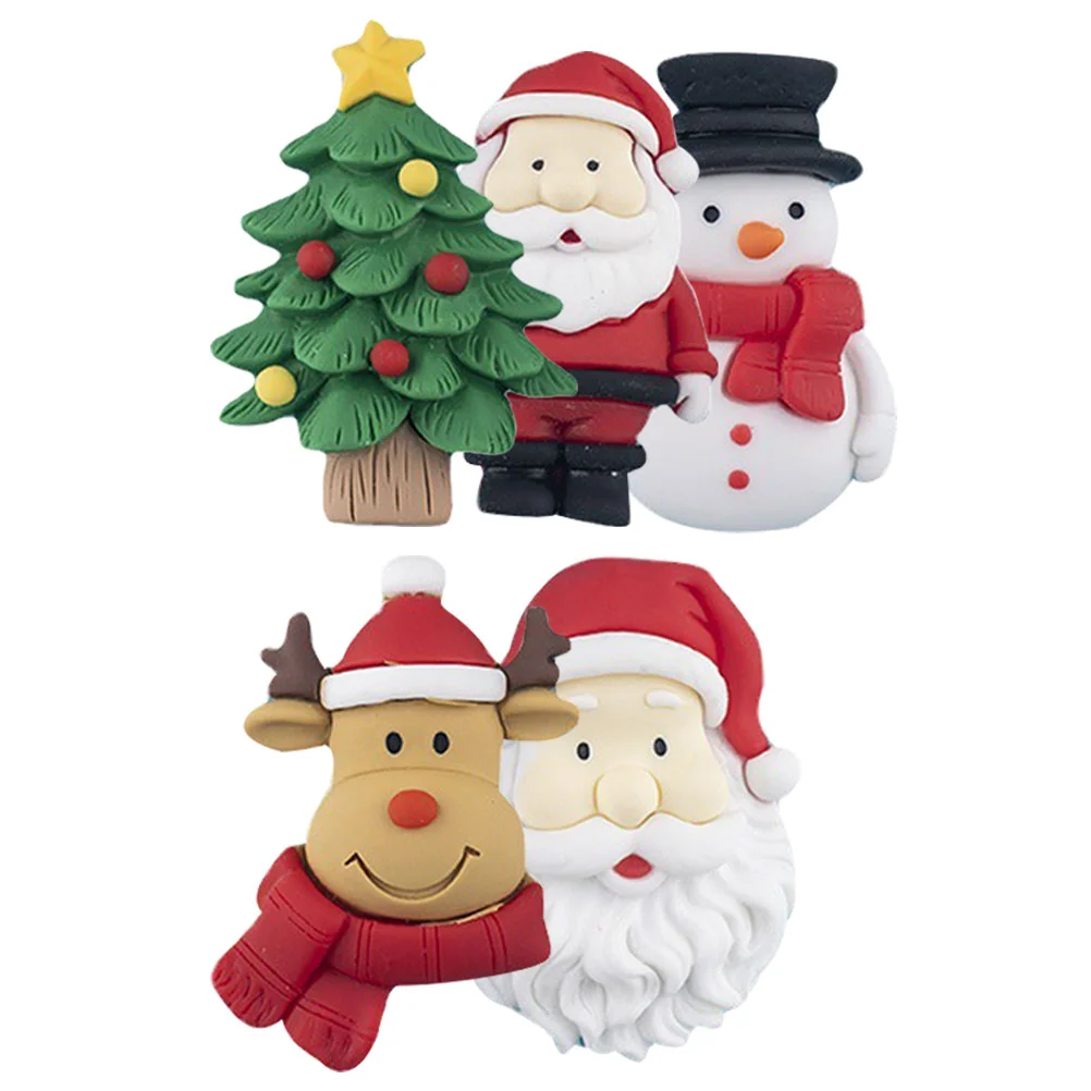 

5 Pcs Magnets Christmas Fridge Party Favors Gift Kitchen Refrigerator Snowman Decors Office