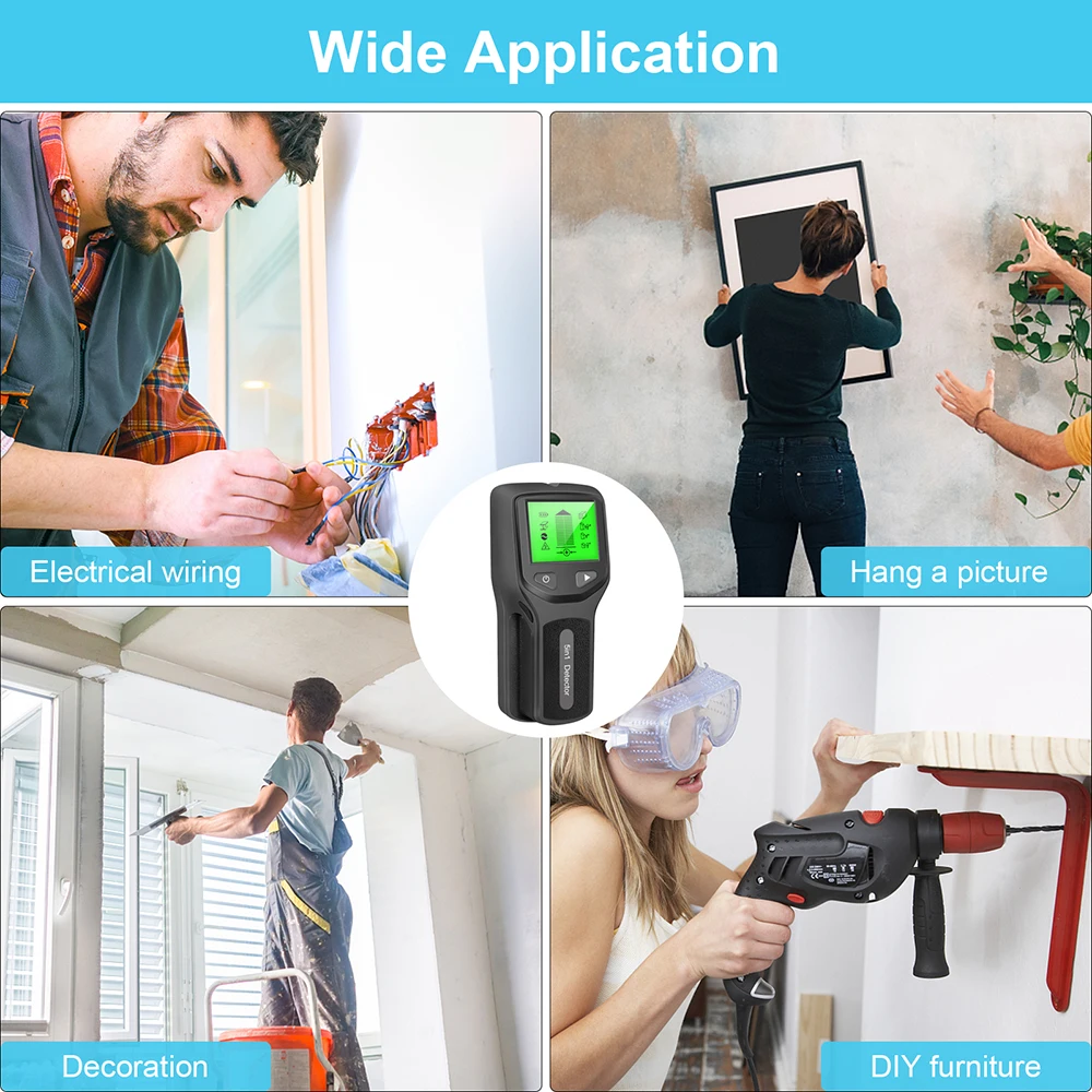 5 In 1 Professional Wall Stud Finder Metal Detector Wires Depth Tracker Wood AC Wire Cable Electric Wall Scanner 2026 New