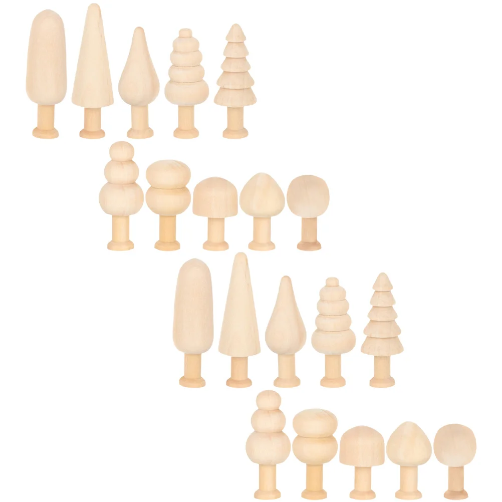 

20 Pcs Small Wooden Mushroom DIY Crafts Unfinished Christmas Trees Fairy Table Centerpiece Decorations Mini Easter