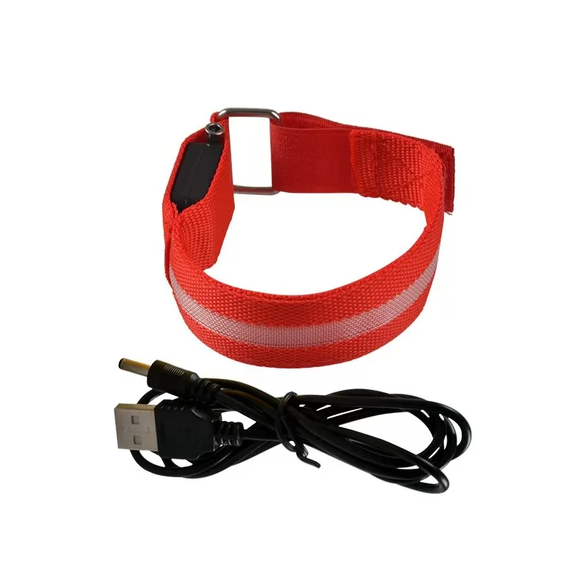 Charging LED Luminous Night Running Armband Bracelet Outdoor Sports Reflective Safety Belt Bicycle Cycling Luminous Arm Band