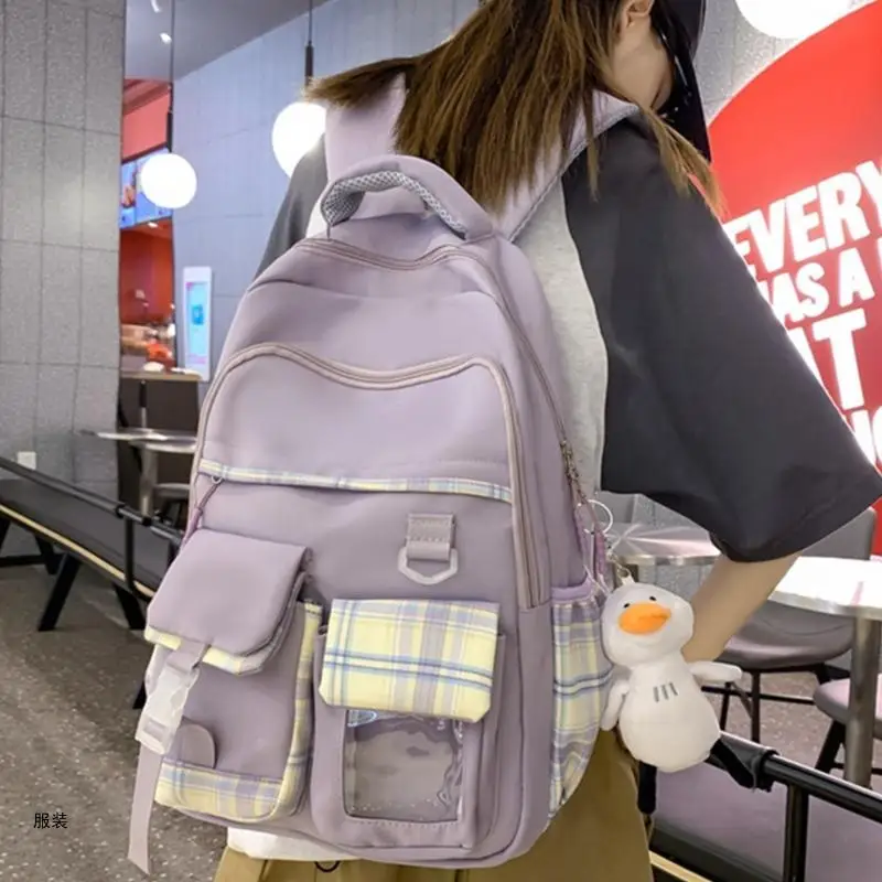 D0UD กระเป๋าเป้สะพายหลังโรงเรียนความจุขนาดใหญ่สำหรับวิทยาลัยไนลอน Daypack Casual Travel กระเป๋าหนังสือ