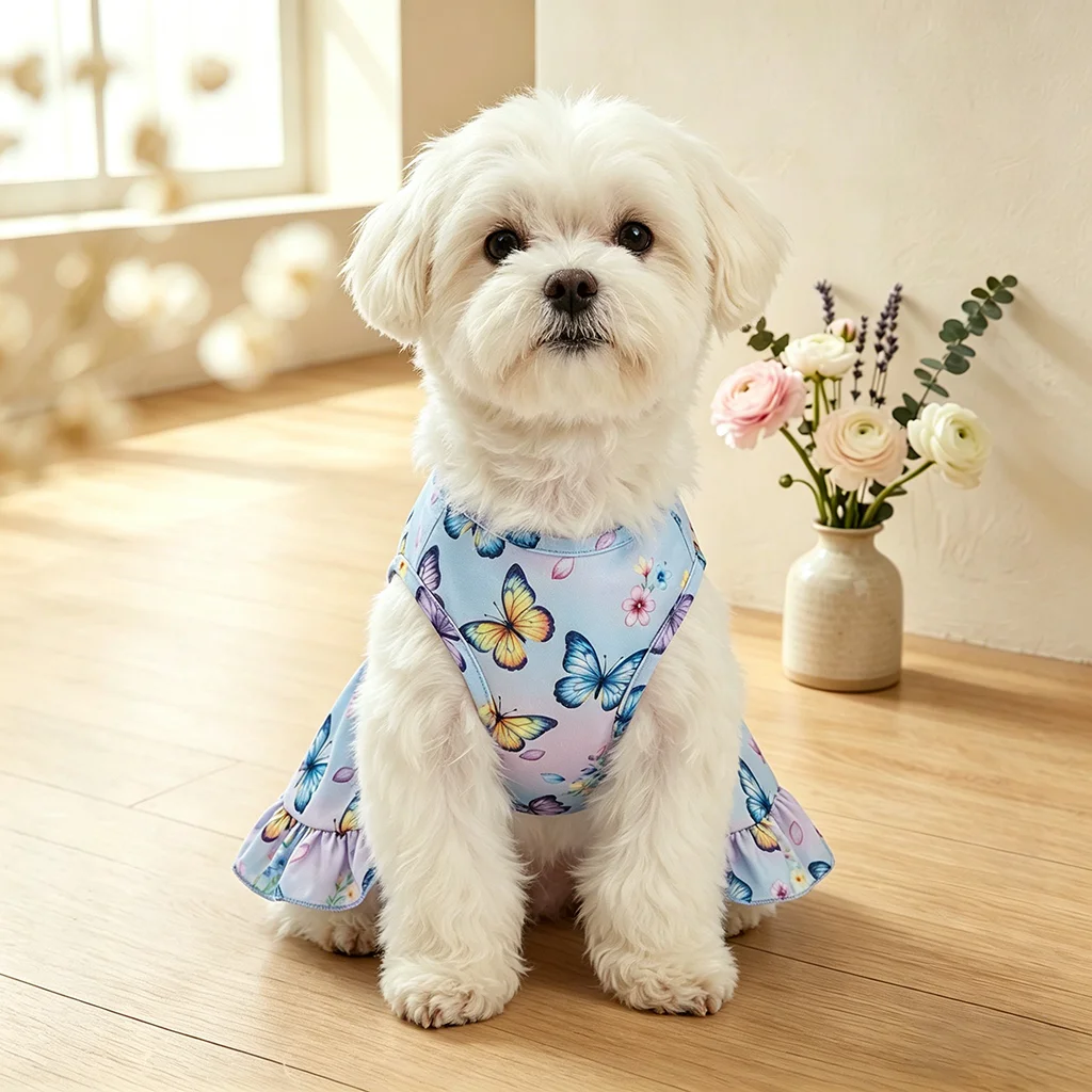Vestido princesa mariposas primavera-verano para perros y gatos mini - imagen 4