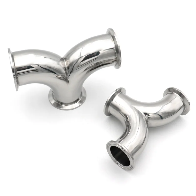 

1.5" 2"Tri Clamp Tee Y Type SS304/316L Stainless Steel Sanitary Pipe Fitting Double Elbow Tube OD 38 51mm Beer Homebrew