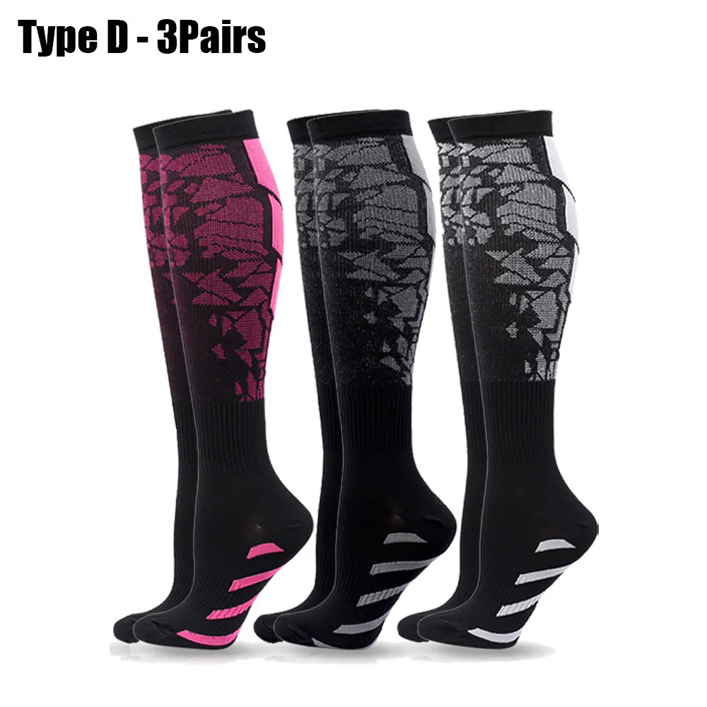 1/3/6 paar Sport Compressiekousen Verpleging Dames en Heren Kousen Verpleging Wandelen Reizen Vliegsokken Hardlopen Fitness Sokken