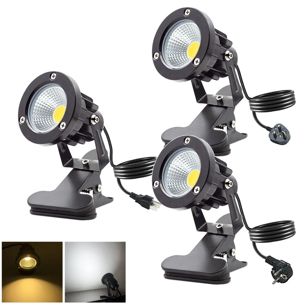 

LED Spot Lights Plug in Outdoor Indoor Light 12W Clamp Light Spotlight with Clip for Plants,Desk,Workshop,Billboard,Accent Light