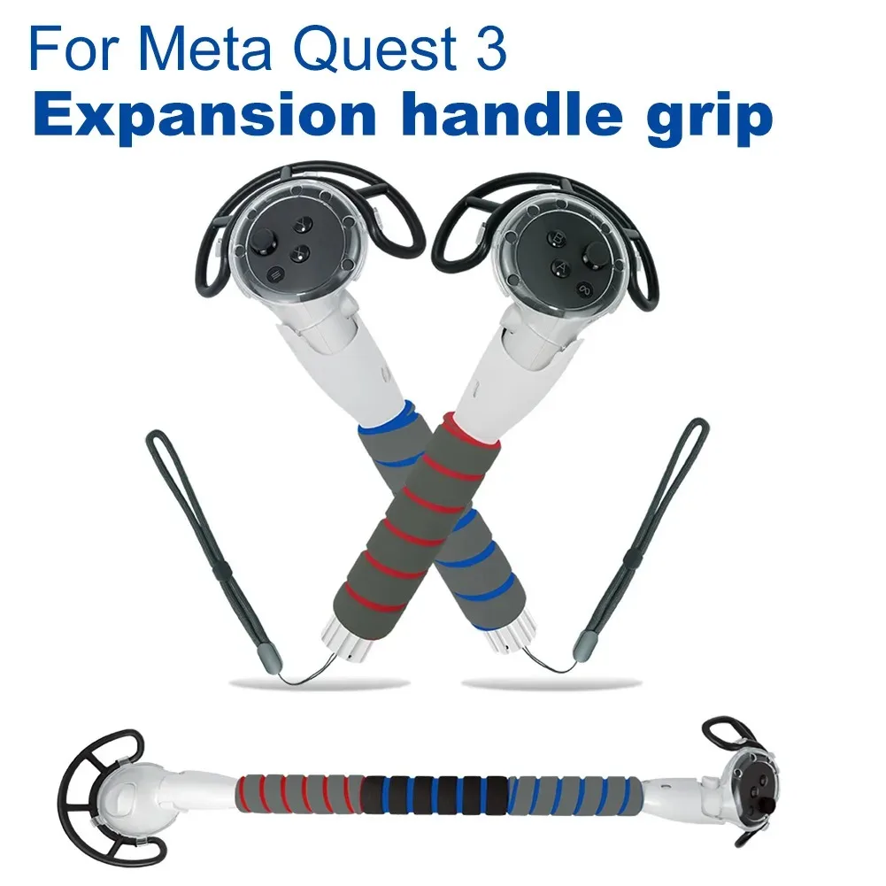 3in1 Long Arms Handle Attachments for Meta/Oculus Quest 3 Anti-collision VR Controller Extension Grip Accessory For Meta Quest 3