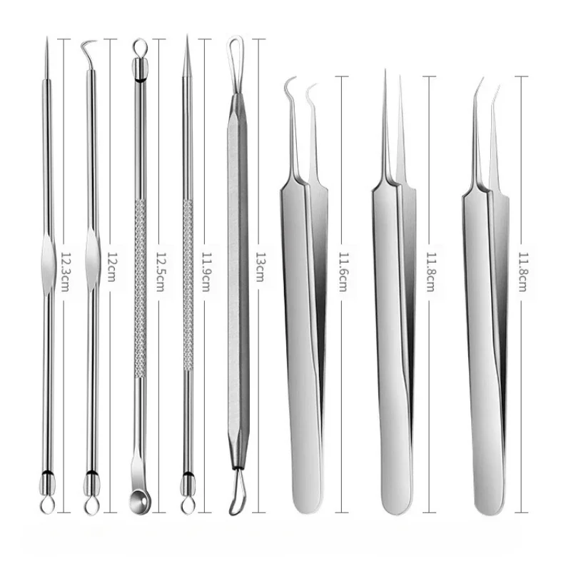 Alemán Ultrafino No. Pinzas con Clip para espinillas y espinillas, 5 celdas, belleza, cara, salón de salud, producto especial para eliminar espinillas, herramienta de aguja para acné