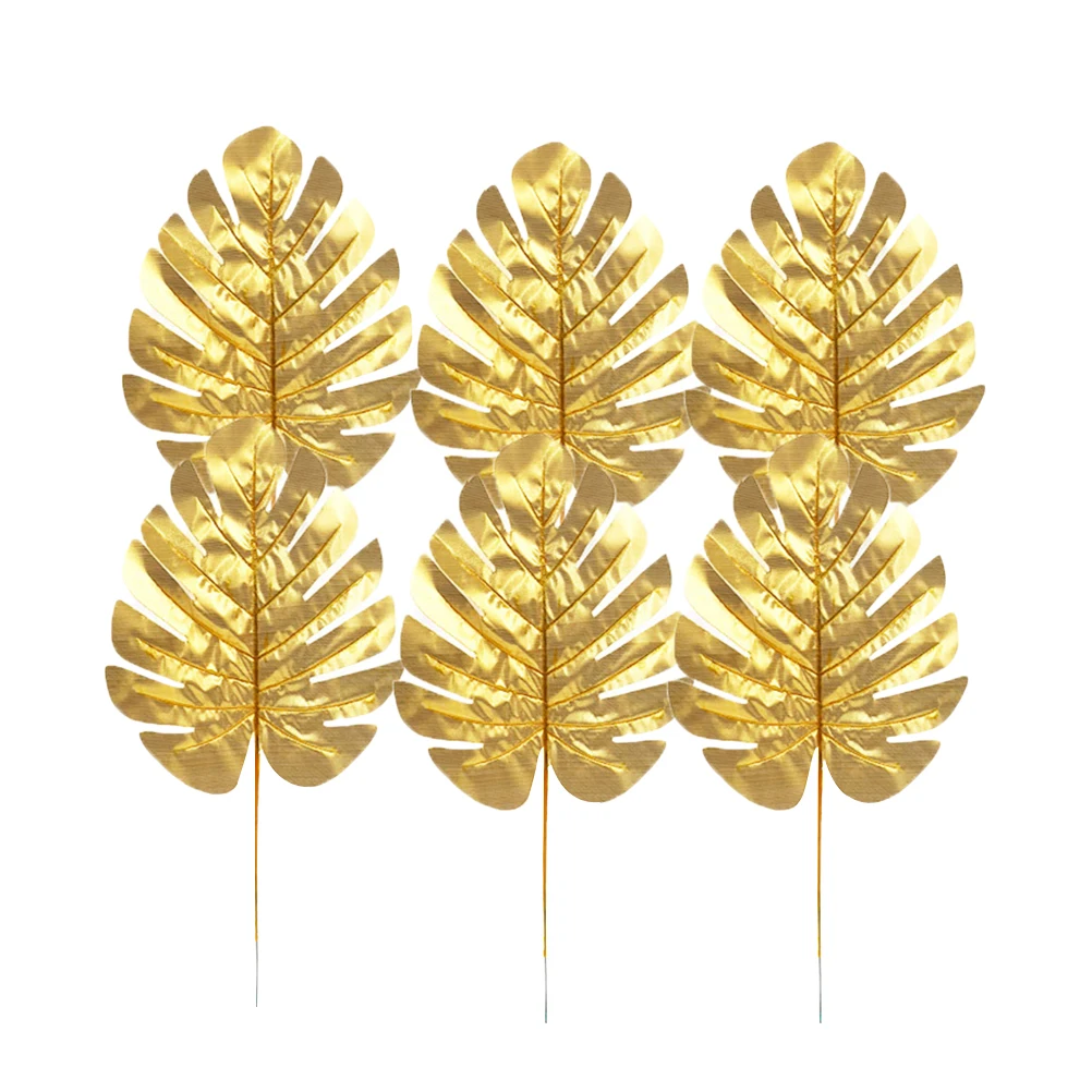 

Simulation Golden Leaves Artificial Monstera Plant Home Decor Reusable Wedding Party Garden Balcony Decor Supplies