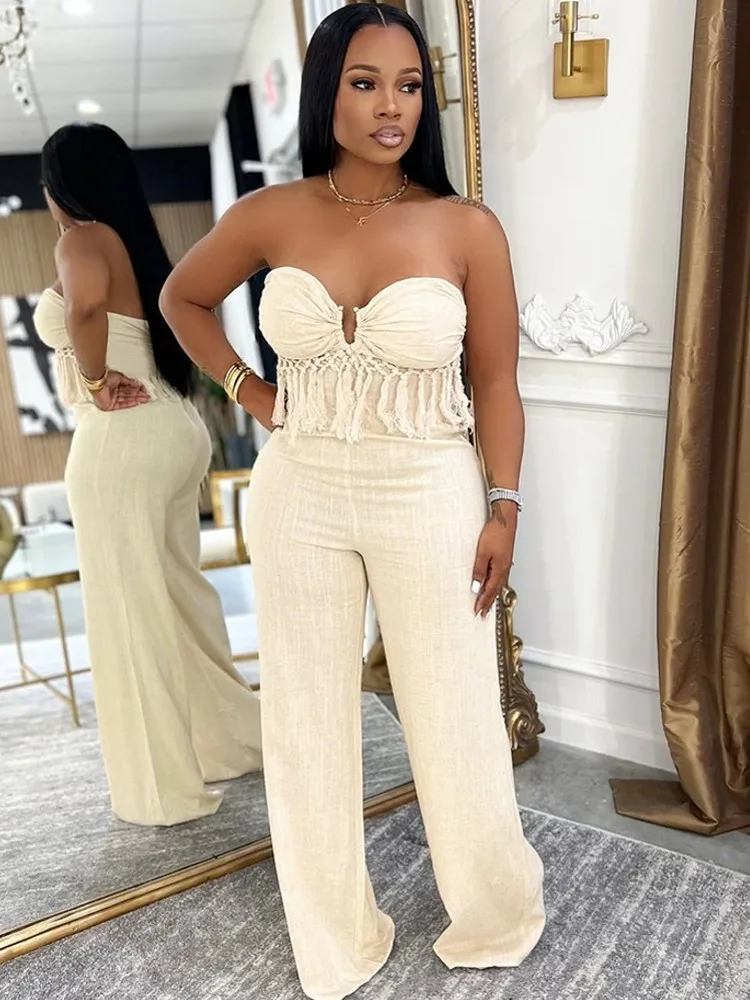 Kombinezony damskie w jednolitym kolorze na lato i jesień, bez rękawów, luźne, modne, streetwearowe ogrodniczki, szerokie spodnie, spodnie 2025