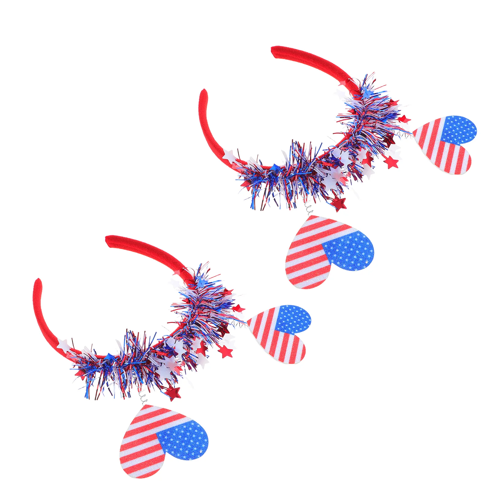 

2 Pcs Independence Day Hair Accessories Usa Headband Women Headgear Patriotic Hairband American Flag Plastic Child