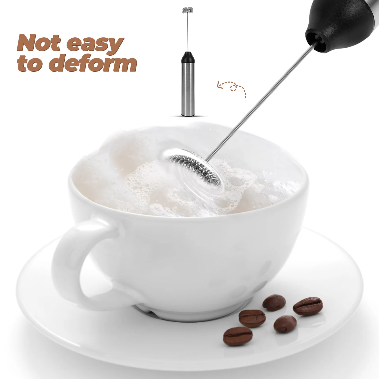 

1Pcs Rechargeable Electric Milk Frother Handheld Powerful Motor Creamy Foam Coffee Latte Cappuccino Egg Mixer