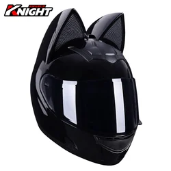 HNJ Motorcycle Helmet Cat Ear Men Women ECE Certification Rider Off-road Helmet Casco Moto Motocross Motorbike Full Face Helmet