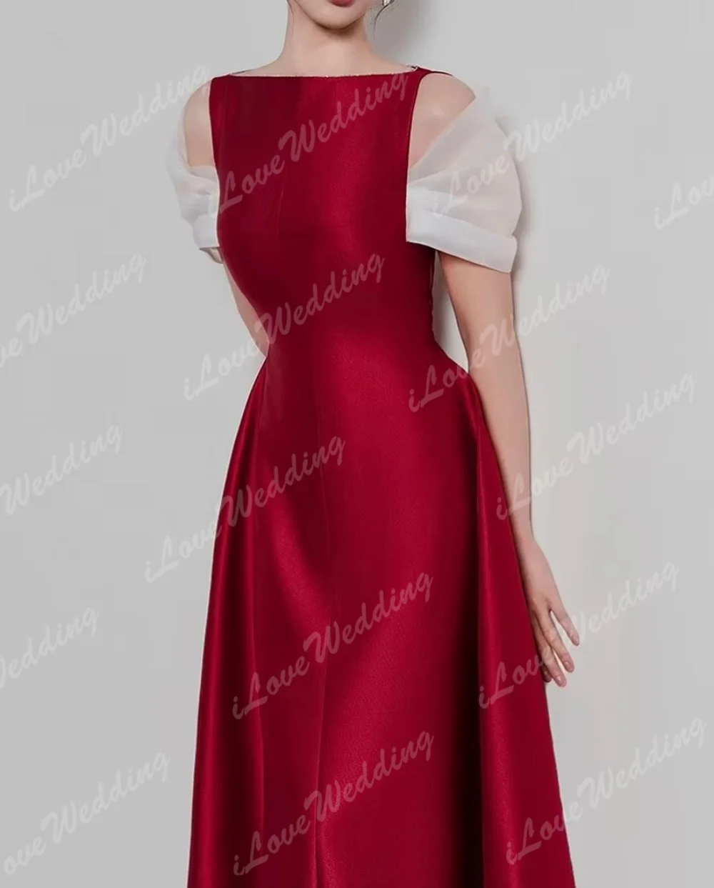 Vestido de noche de satén con hombros descubiertos, corte en A, vestidos de fiesta rojos hasta el tobillo, vestidos formales para fiesta de banquete para todas las ocasiones personalizados