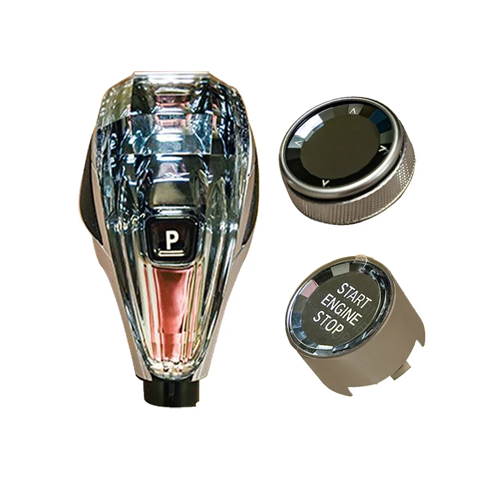 Crystal Car Gear Shift Knob Multimedia Start and Stop Button for BMW X1 X2 1 2 Series F39 F45 F46 F48 F49 F52 7 6GT X3 X4 X5 X7