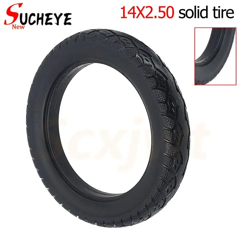 

14 Inch 14x2.50 Solid Tyre for Electric Bike Scooter Non Pneumatic Urethane Rubber Explosion-proof Tires