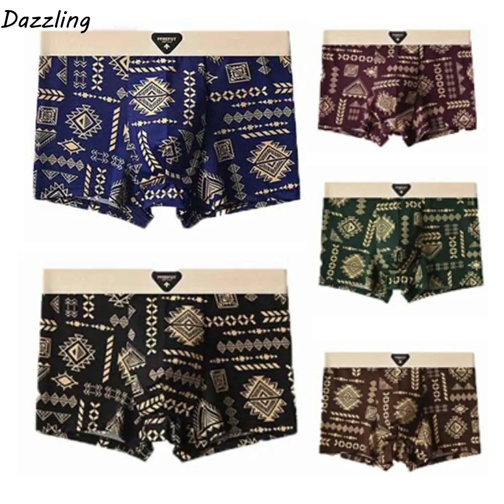 

3Pcs Fashion Plus Size Men's Boxer Briefs Seamless Mid Waist Shorts Underpants Lingerie Elastic Underwear for Man Gifts