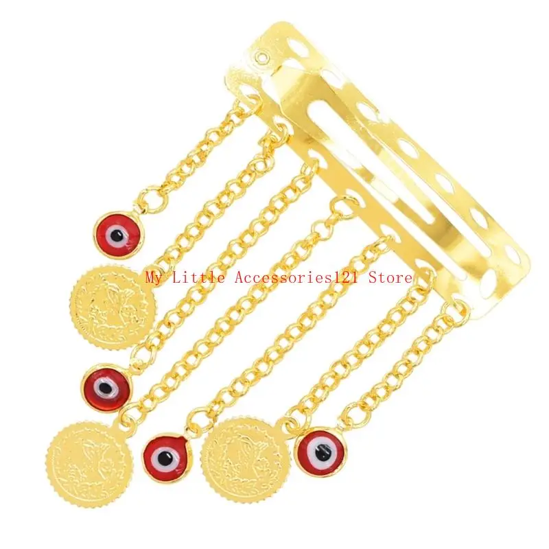 Phong cách cổ điển đồng xu Fringe Hairpin Gold Alloy Bangs Barrette Độc đáo