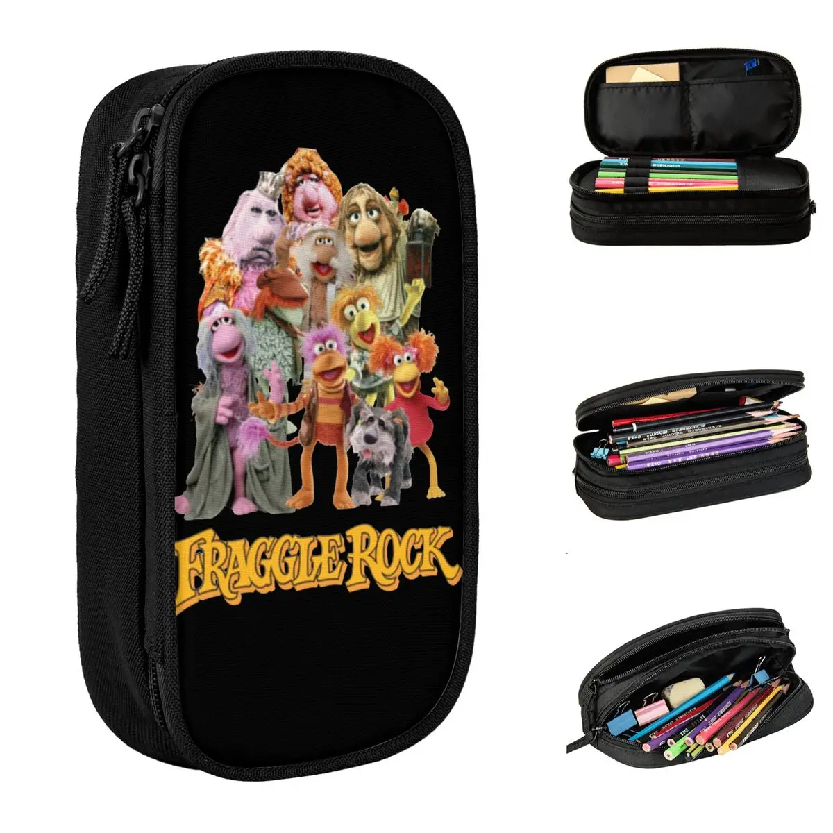 Fraggle Rock The Muppets Show Pencil Case Pencilcases Pen Box Kids Large Storage Bags Office Gift Stationery