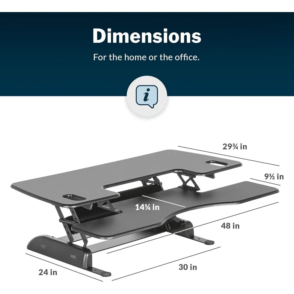 Adjustable Desk Converter 48 - 11 Height Settings Laptop Stand Desk Riser for Home Office, Ergonomic Standing Desk Solution