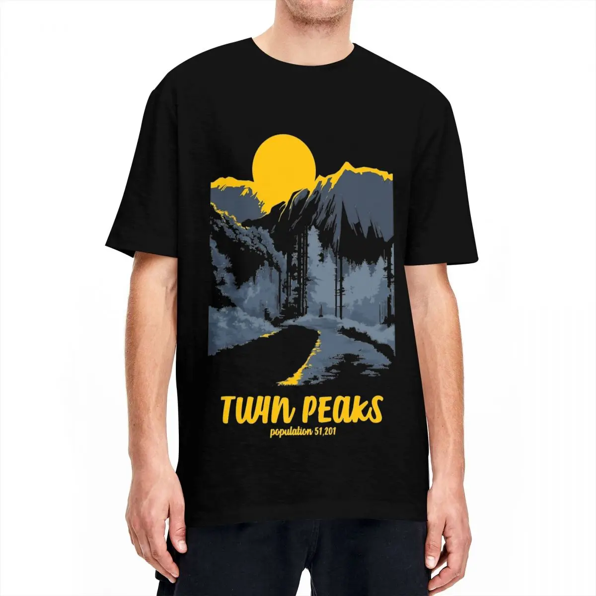 Twin Peaks National Parks Style Tonal Welcome Poster T Shirt Men Women Cotton Crazy T-Shirt Round Neck Tees Short Sleeve Summer