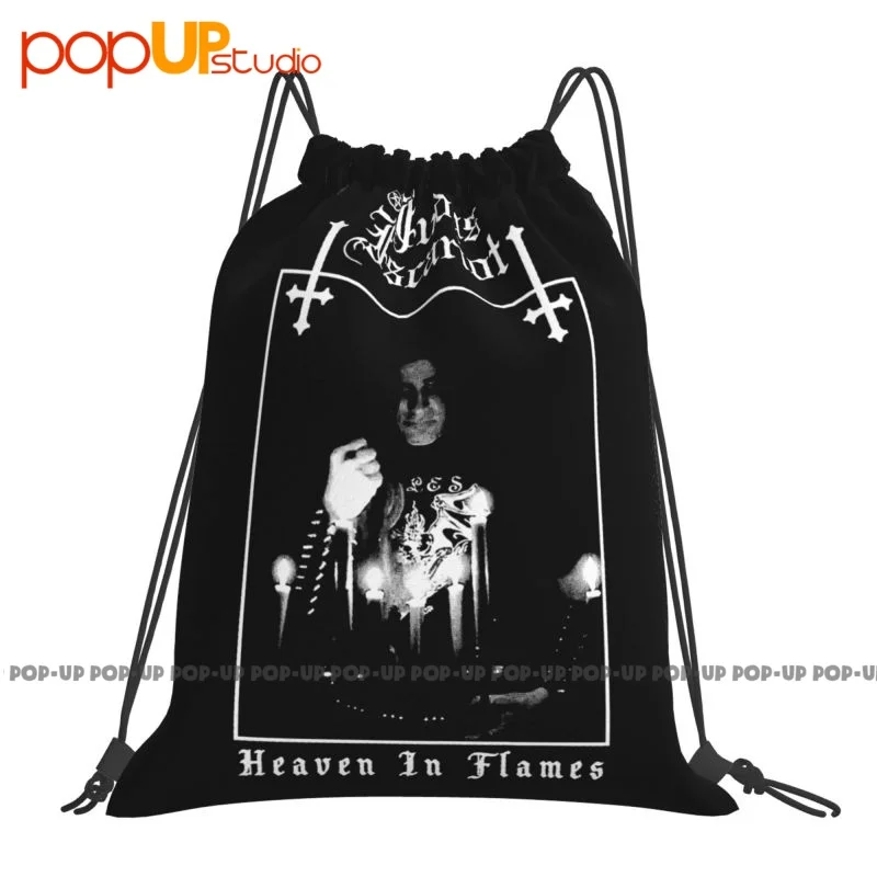 Judas Iscariot Heaven In Flames Grave Metal Omm Print Drawstring Bags Gym Bag Bookbag Eco Friendly