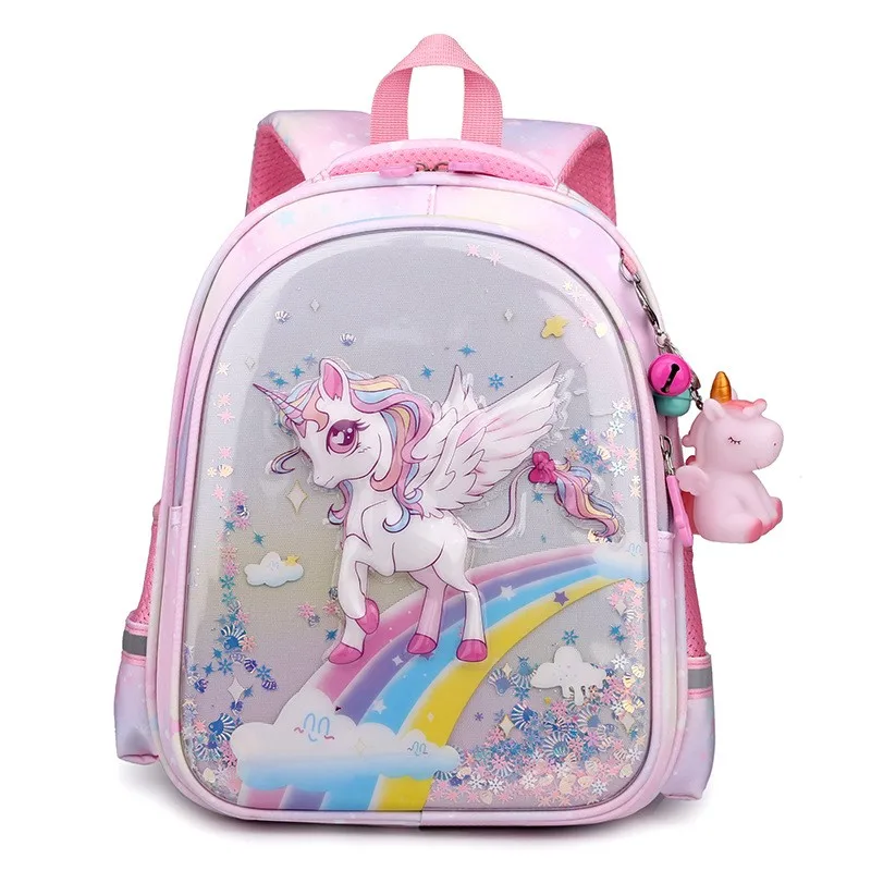 Cartoon 3D Unicorn Mermaid Backpacks Children Students  New Grade 1-6 Primary Girls  Anime Large Schoolbags