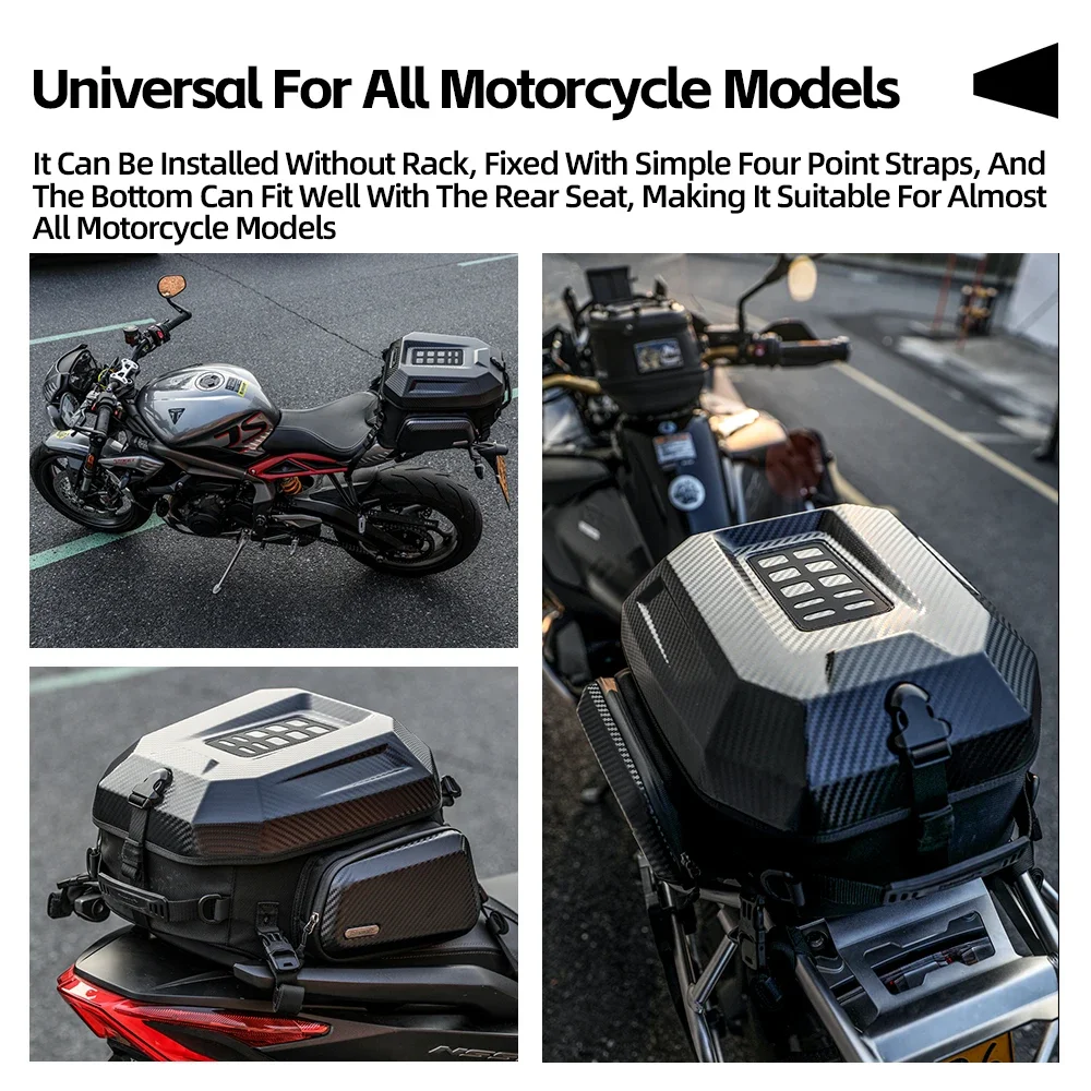 Rhinowalk Motorcycle Helmet Tail Bag 23-35L Expandable Motorcycle Luggage Box Rear Seat Bag Cycling Backpack Motor Accessories
