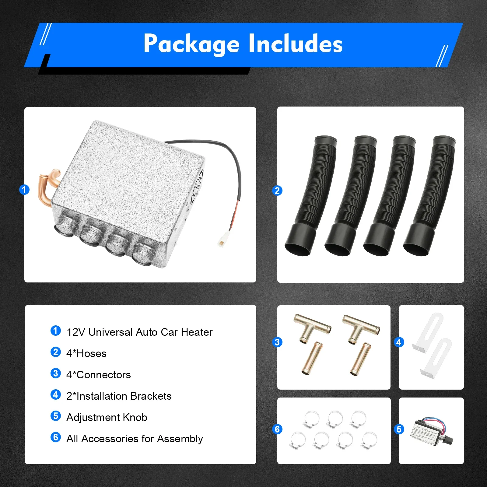 

Futchoy 12 В 4 порта универсальный автомобильный компактный обогреватель Underdash с переключателем скорости для автомобилей, грузовиков, минивэнов