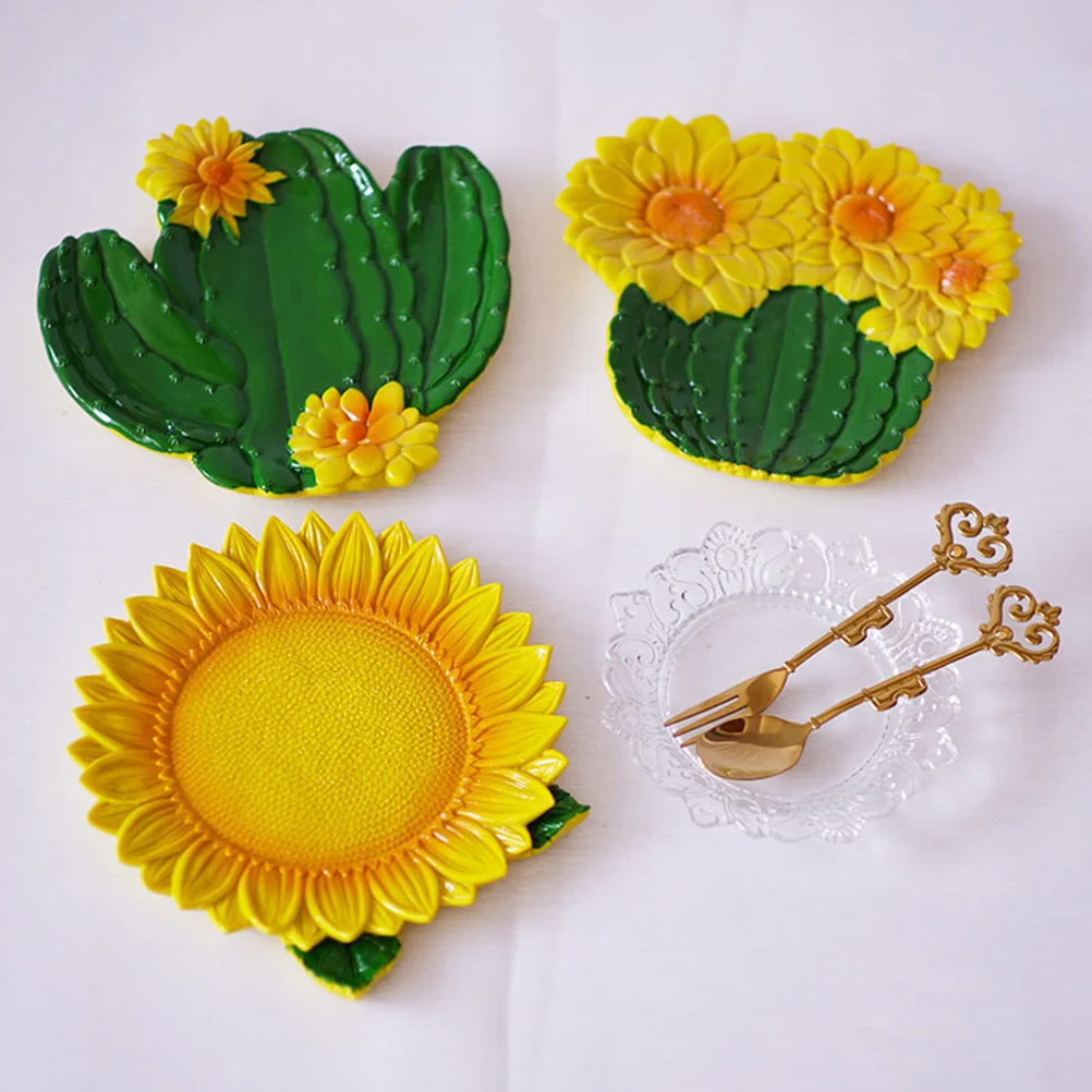 Wedding Decor Jewelry Display Plate Dish Resin Jewelry Tray Dried Food Trays Plate Sunflower Nut Woman