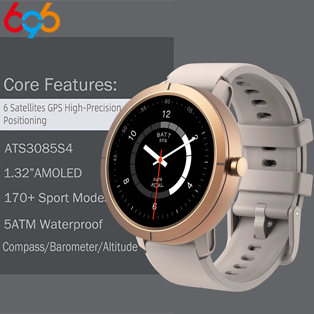 

Смарт-часы AMOLED HD с GPS, Bluetooth-вызовами, водонепроницаемостью 5ATM, компасом, отслеживанием сна и фитнеса для мужчин и женщин