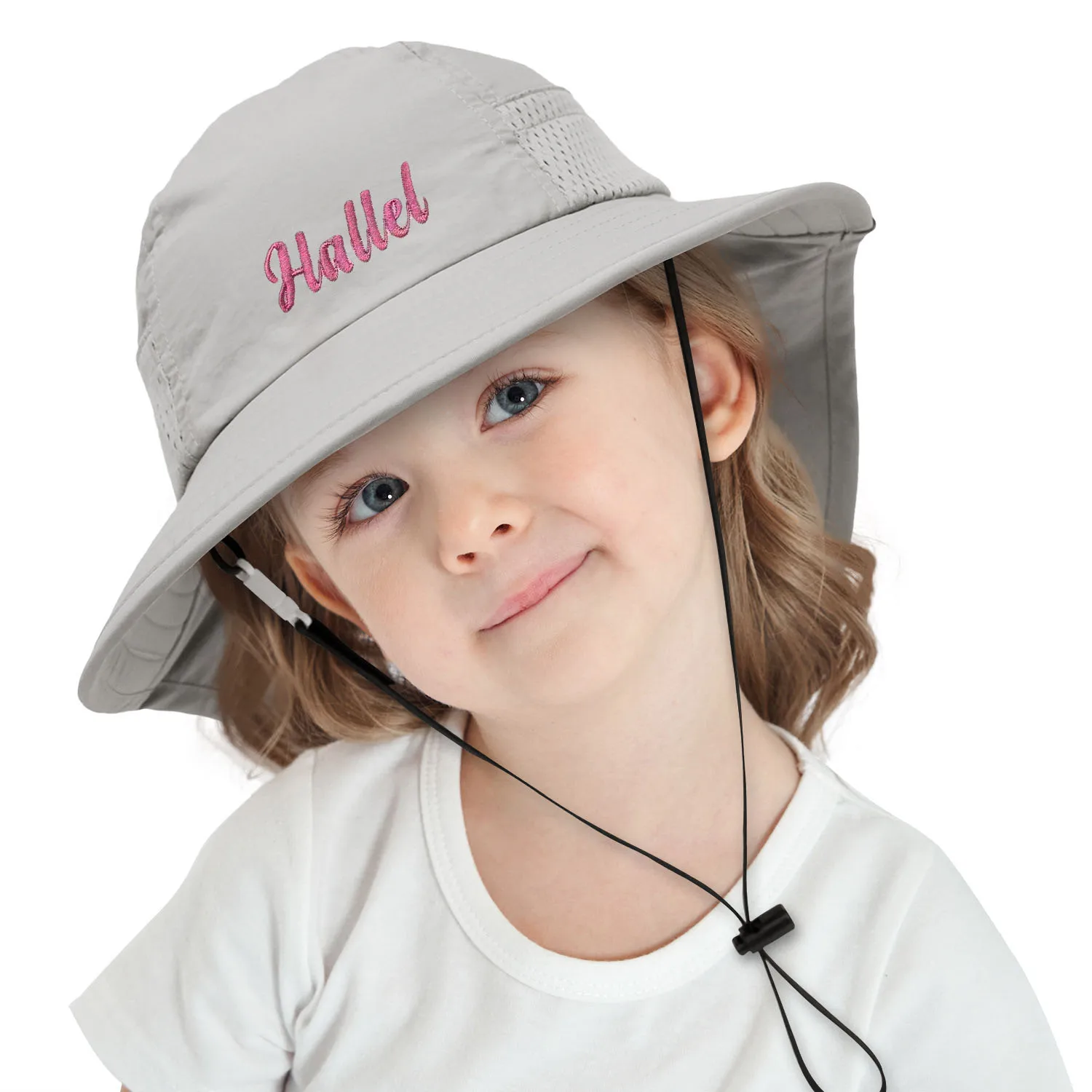 Verstellbare Fischermütze für Kinder, personalisierbar, für Frühling und Sommer, Baby, Sonnenschutz, Halsabdeckung, Mütze für Jungen und Mädchen, 2–6 Jahre, Strandkleidung – Detail 15