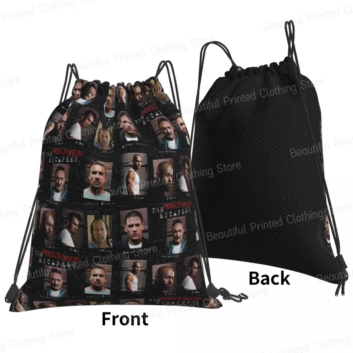 Prison Break Drawstring Bags Gym Sackpack Portable Water Resistant