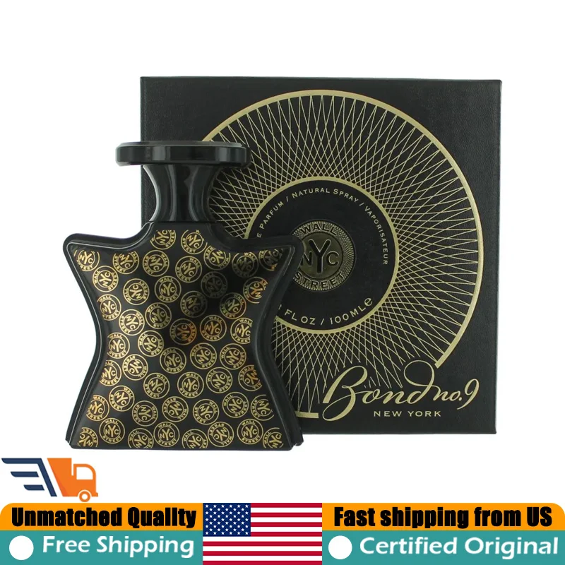 Bond No 9 New York Wall Street Eau de Parfum Spray 3.4 Oz Premium Lasting Fresh Aromatic Aquatic Unisex Pheromones Perfume 100ML
