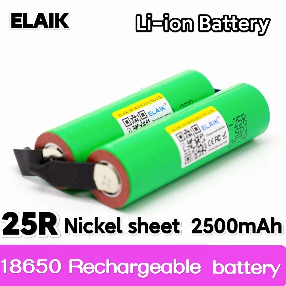 

20PCS Original ELHAIK 18650 2500mah battery INR18650 25RM 20 A discharge lithium batteries