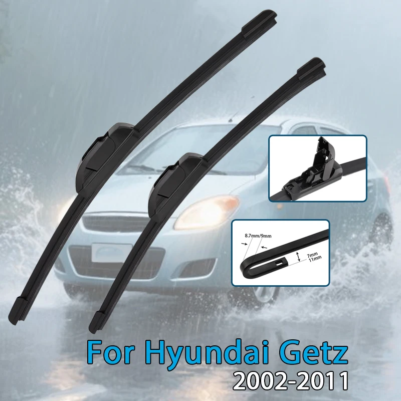 Auto Wischer Klingen Für Hyundai Getz 2002-2011 Windschutzscheibe Windschutz Frontscheibe Klingen Fit U Haken Arm Auto Zubehör
