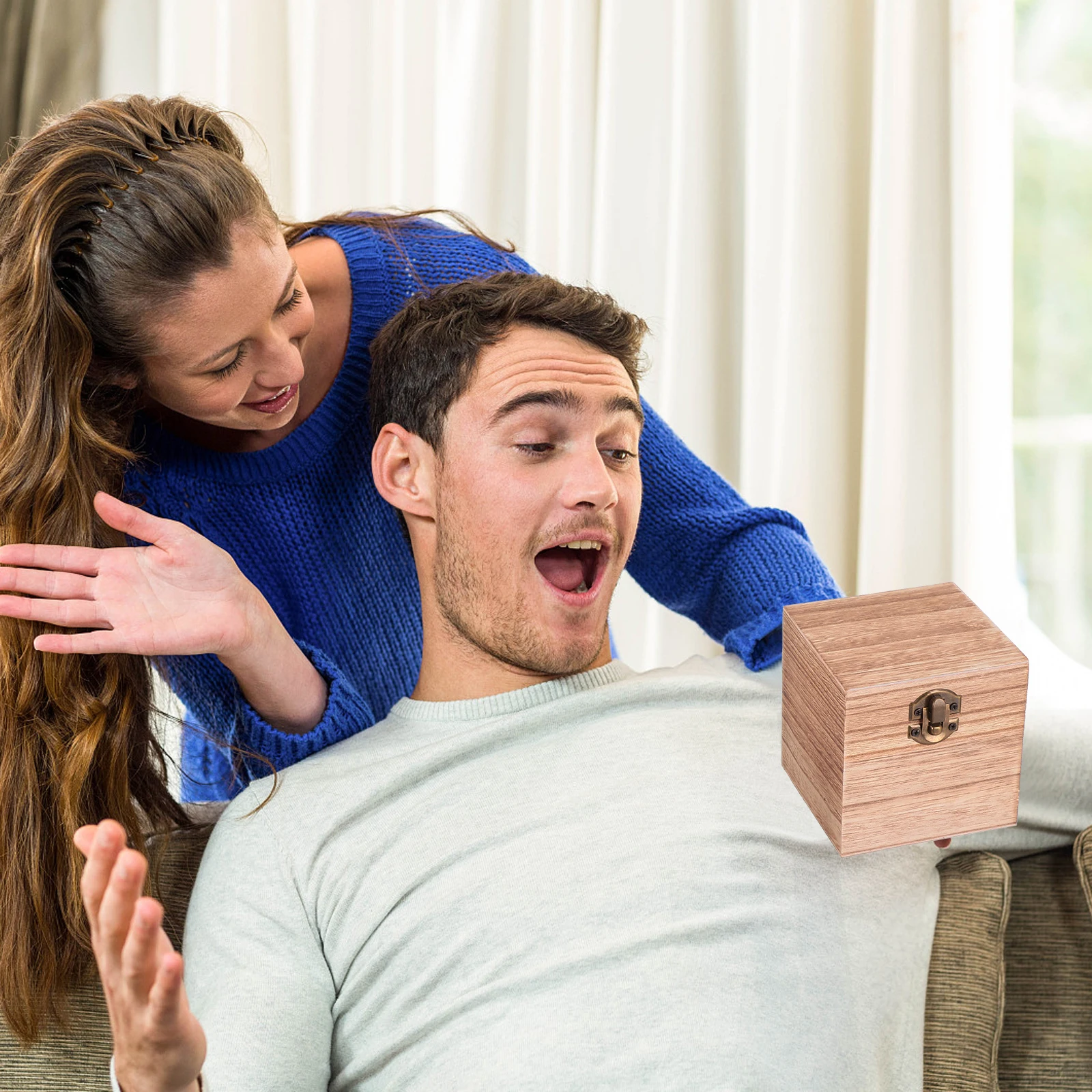 

1Set Wooden Storage Boxes Vintage Style Durable Natural Wood Retro Buckle Jewelry Box Preserved Flower Storage Decorative Gift