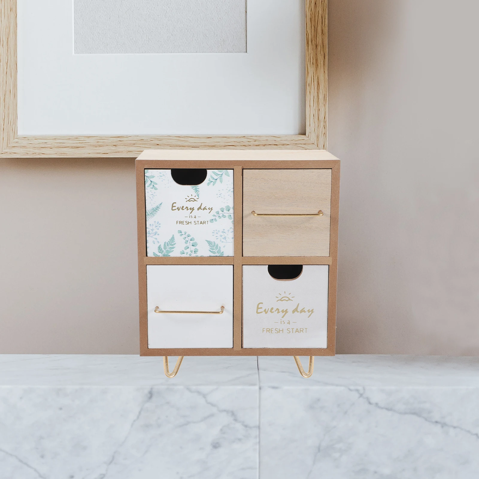 

Wooden Desk ganizer Storage Box Bedroom Bathroom Jewelry Case Tabletop Vanity Accessories Holder Drawer Style Makeup Stationery