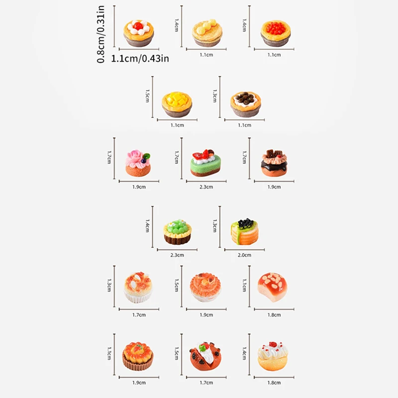1:12 인형 집 미니어처 과일 케이크 에그 타르트 빵 디저트 모델, 주방 음식 장식 장난감, 인형 집 액세서리, 5 개 6 개