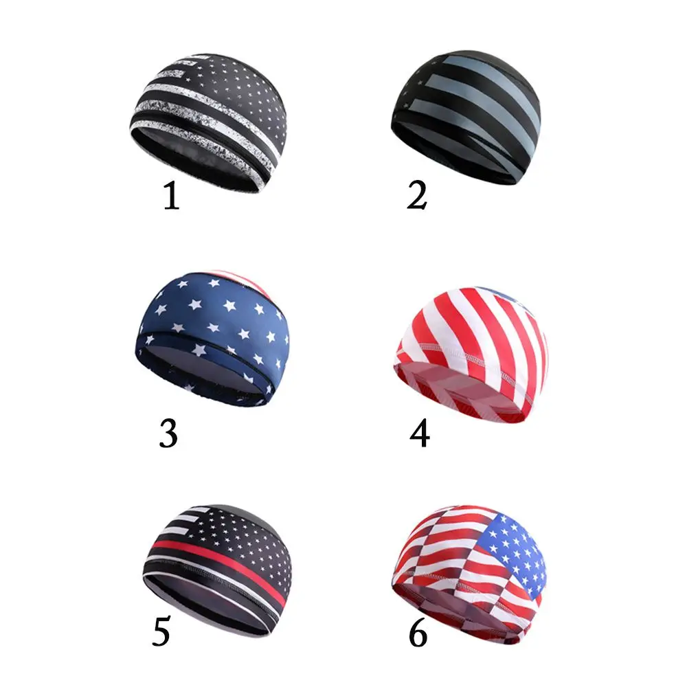 2024 Outdoor Sports Cycling Cap Pirate Hat Flag Print Dome Helmet Liner Hat Moisture Wicking Hat Fast-drying Beanie Running Cap