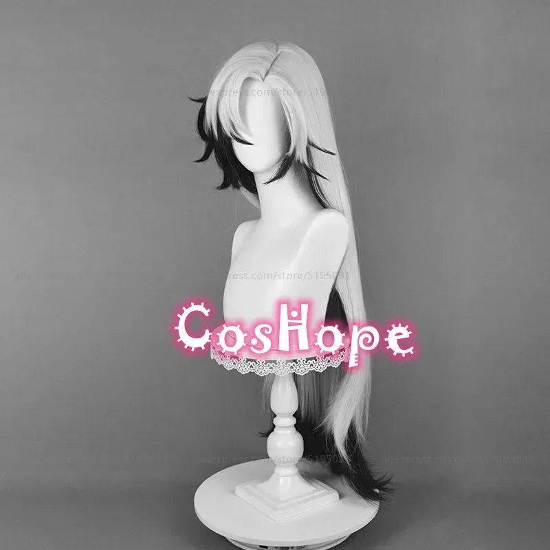 HSR Boothill 92 سنتيمتر طويل مستقيم فضي أبيض أسود شعر مستعار مختلط أنيمي تأثيري الباروكات مقاومة للحرارة Sk ؛ 3,c'5.b;8'