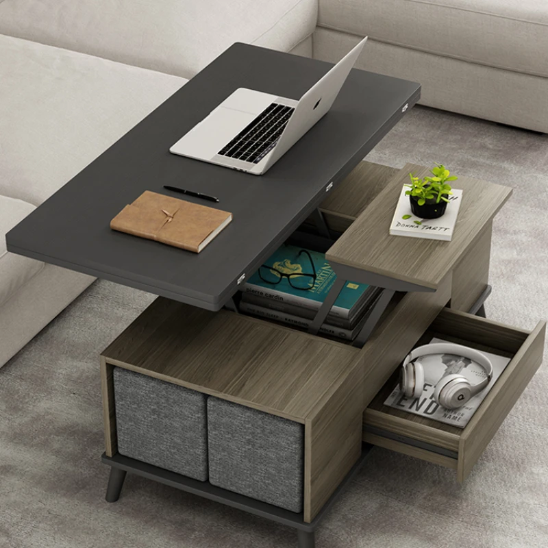 Nordic Lifting Coffee Table Changing Dining Table Integrated Collapsible Dining Table Multifunctional